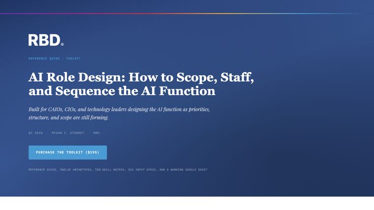 The AI Role Design Toolkit page