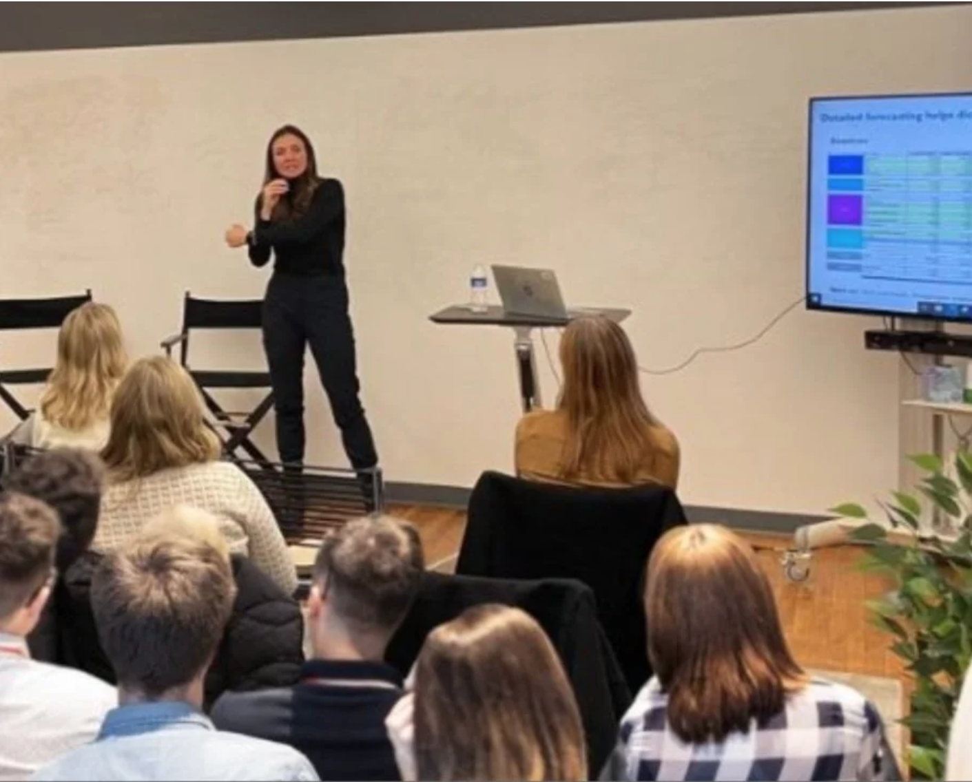 Megan Starkey delivering a keynote