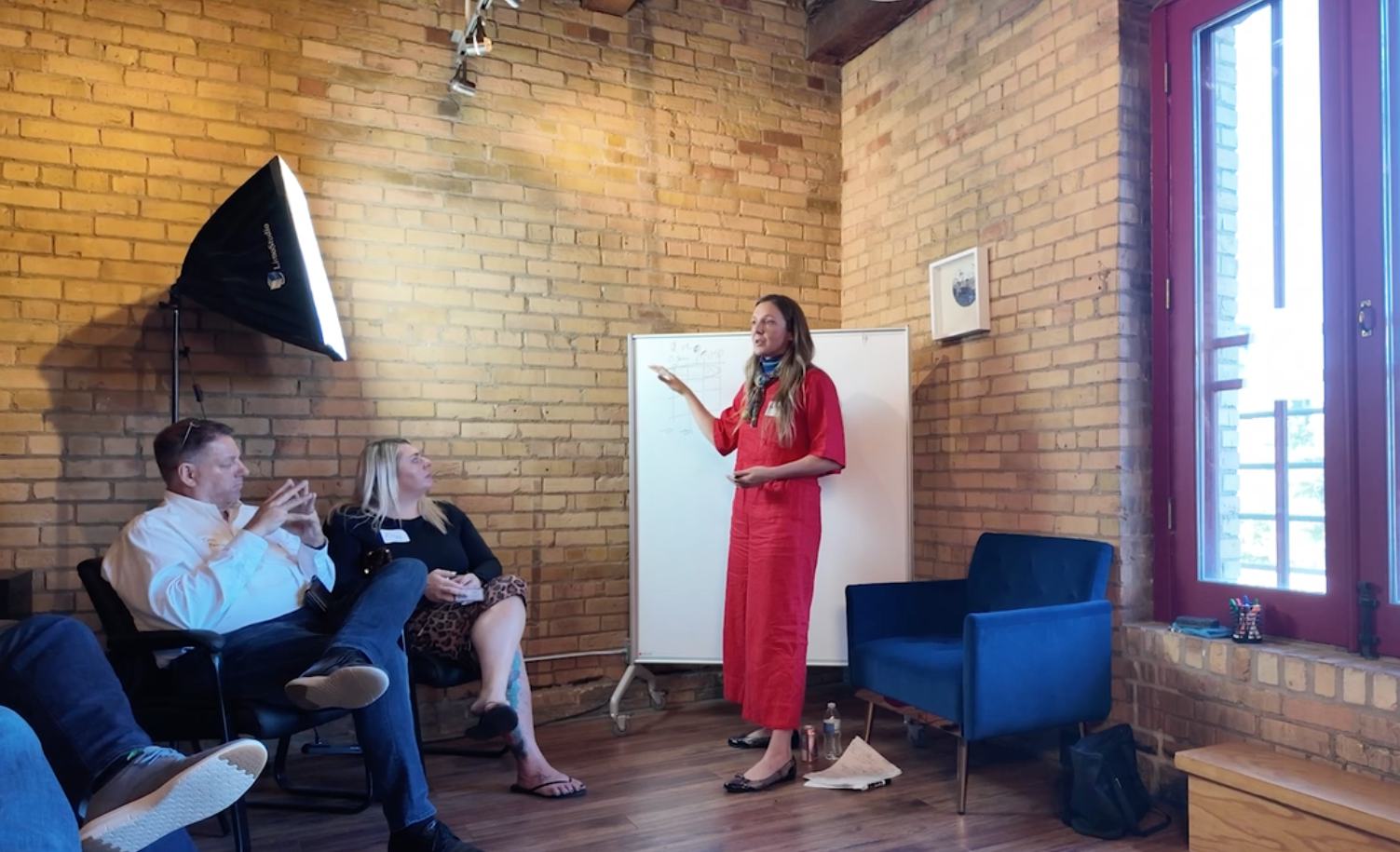 Megan Starkey facilitating an executive Q&A discussion